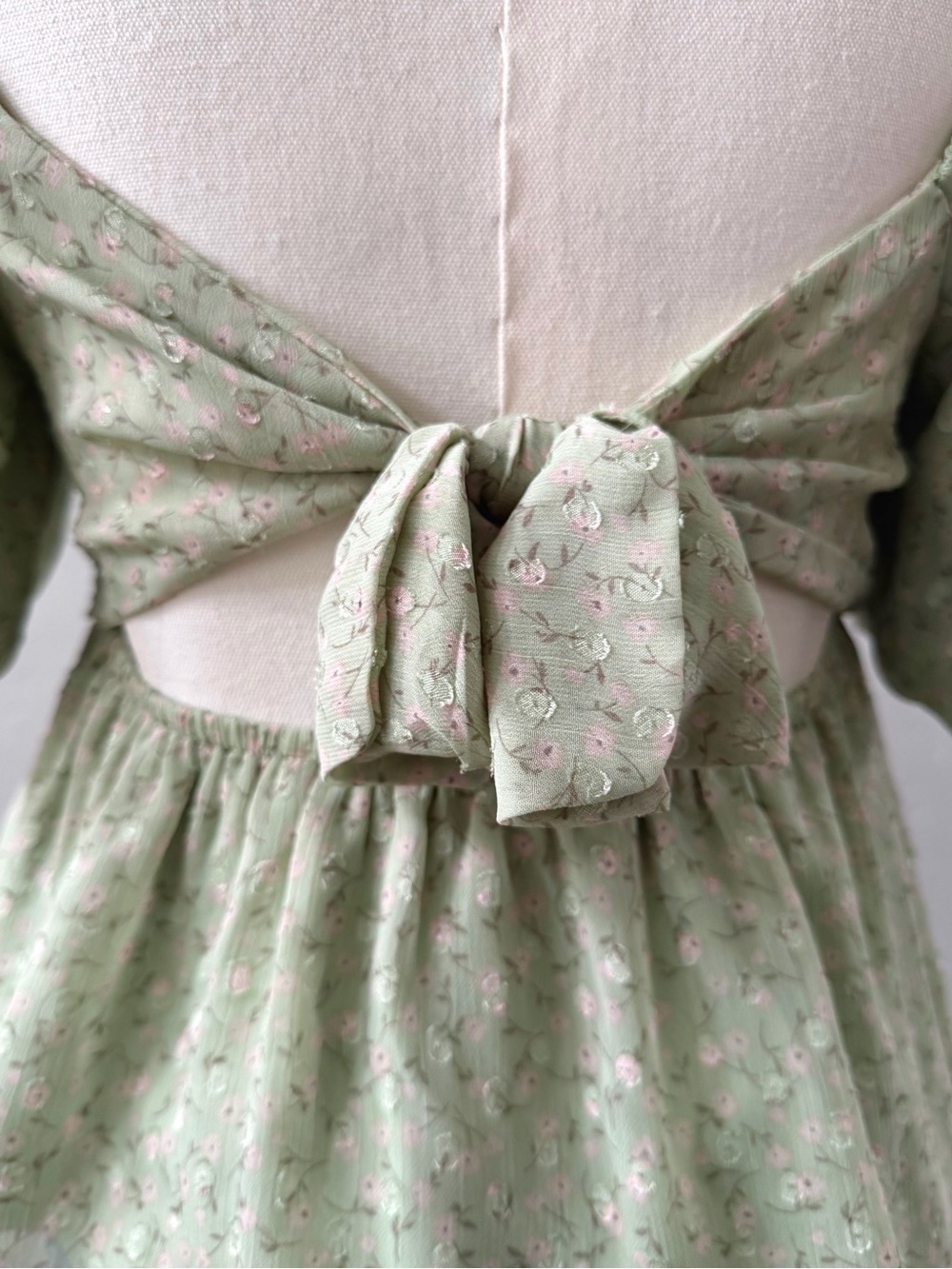 Altar'd State Floral Peplum Top Womens Size S Sage Green Cottagecore Coquette - Picture 7 of 12